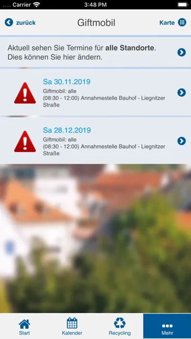 Stadt Kaufbeuren Abfall-App Screenshots