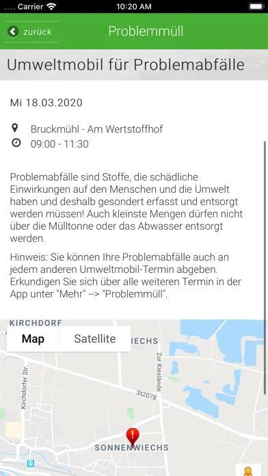 Tangkapan skrin Landkreis Rosenheim Abfall-App