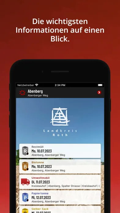 Landkreis Roth Abfall App Ekran Görüntüleri