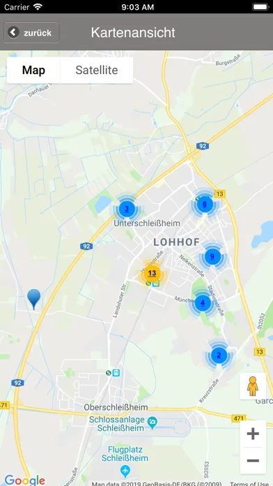 Tangkapan layar Unterschleissheim Abfall-App