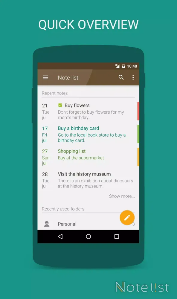 Tangkapan layar Note list - Notes & Reminders