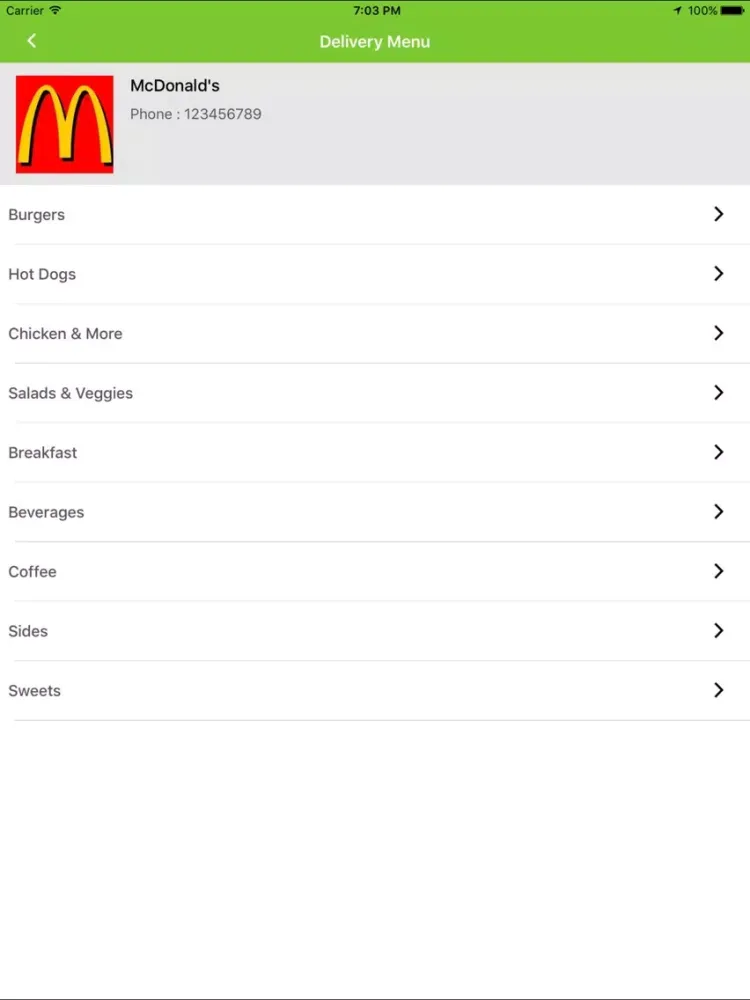 Food Delivery On Demand iPad 應用截圖