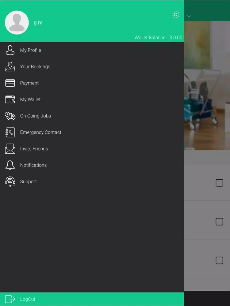 V3C-HomeCleaning User iPad  Screenshots