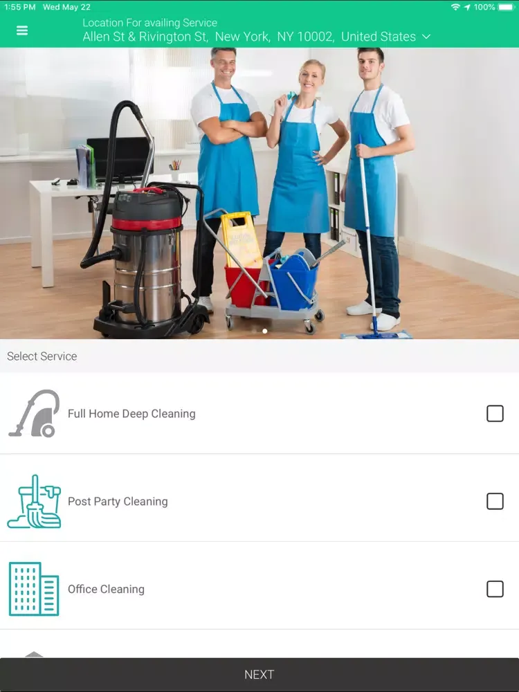 V3C-HomeCleaning User iPad  Screenshots