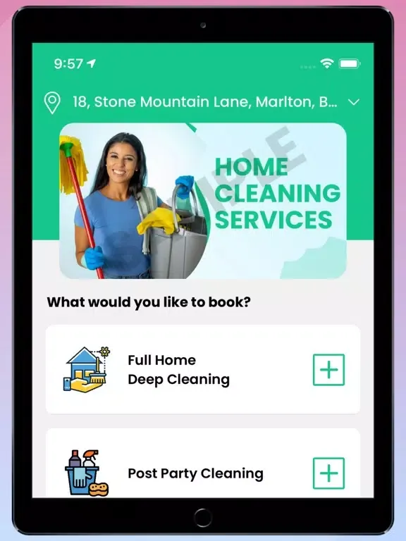 تصاویر CubeHomeCleaningX User iPad 