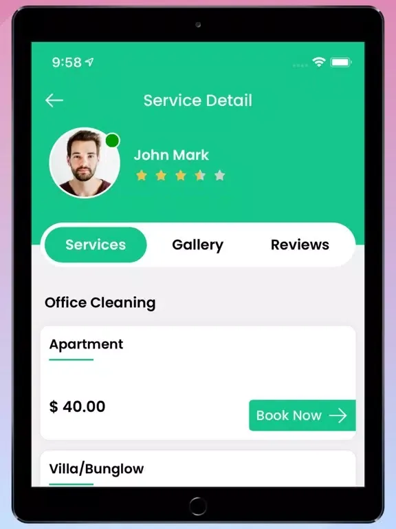 تصاویر CubeHomeCleaningX User iPad 