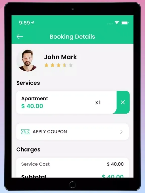 تصاویر CubeHomeCleaningX User iPad 