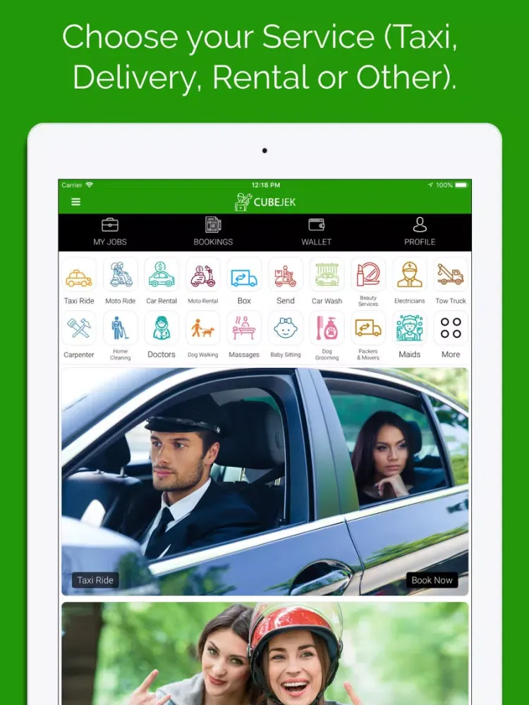 Ảnh chụp màn hình của CubeJek User iPad 