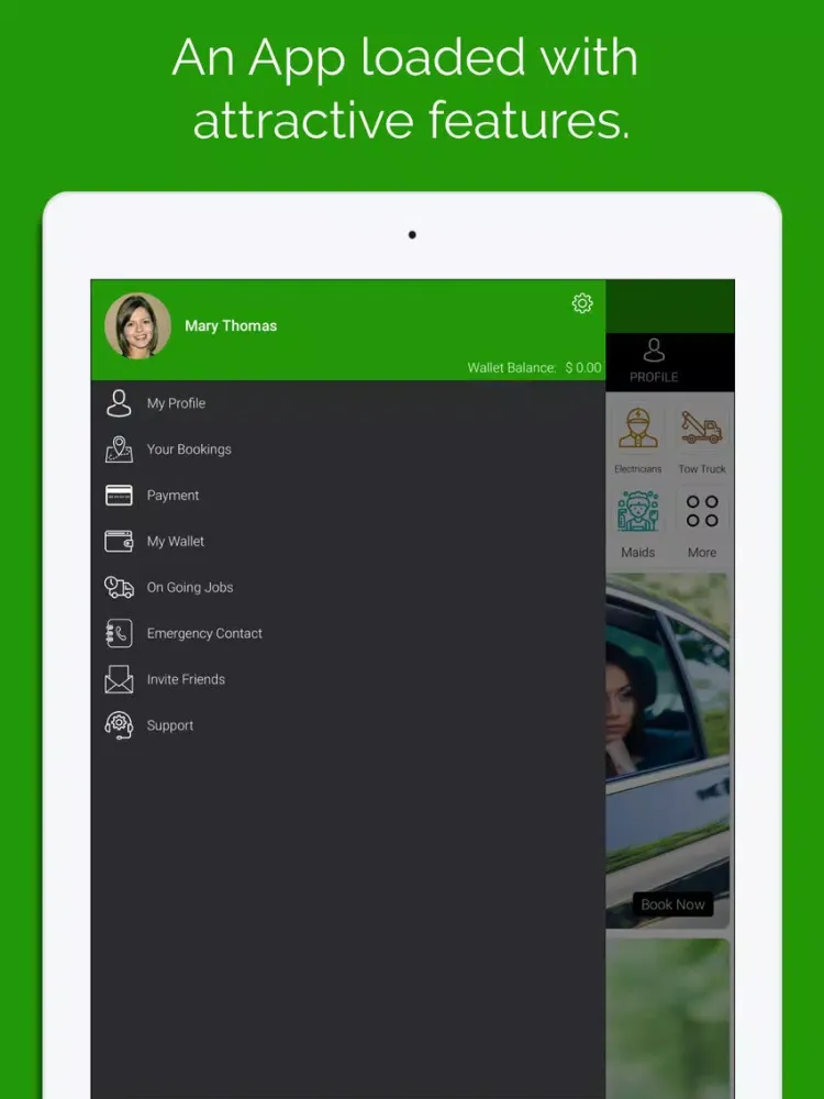 Ảnh chụp màn hình của CubeJek User iPad 