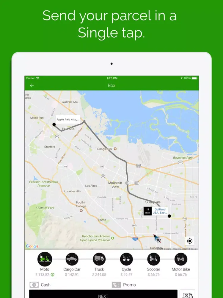 Ảnh chụp màn hình của CubeJek User iPad 