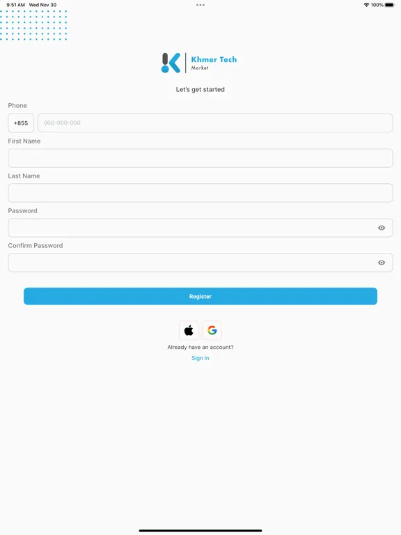Tangkapan layar Khmer Tech Market iPad 