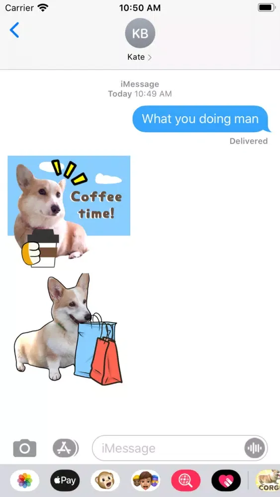 Capturas de tela do Fluffy cute Corgi Stickers