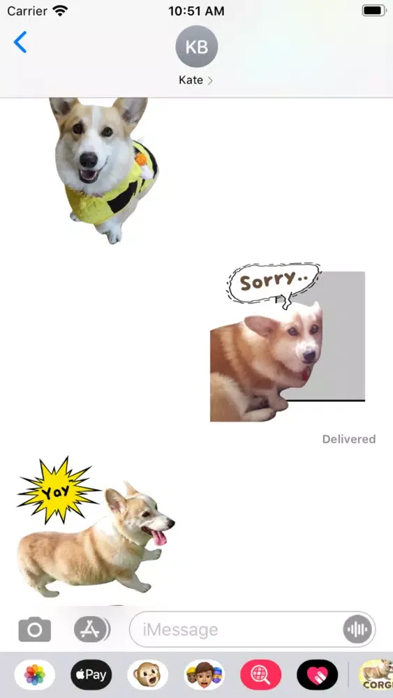 Capturas de tela do Fluffy cute Corgi Stickers