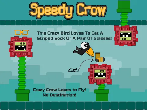 Tangkapan skrin Speedy Crow-The Single Tap Adventure Of A Funny Flying Crazy Bird! iPad 