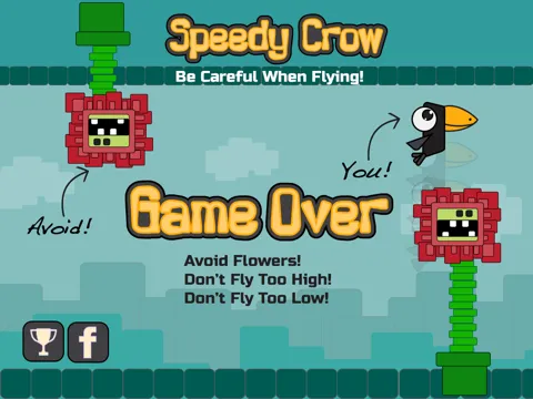Tangkapan skrin Speedy Crow-The Single Tap Adventure Of A Funny Flying Crazy Bird! iPad 