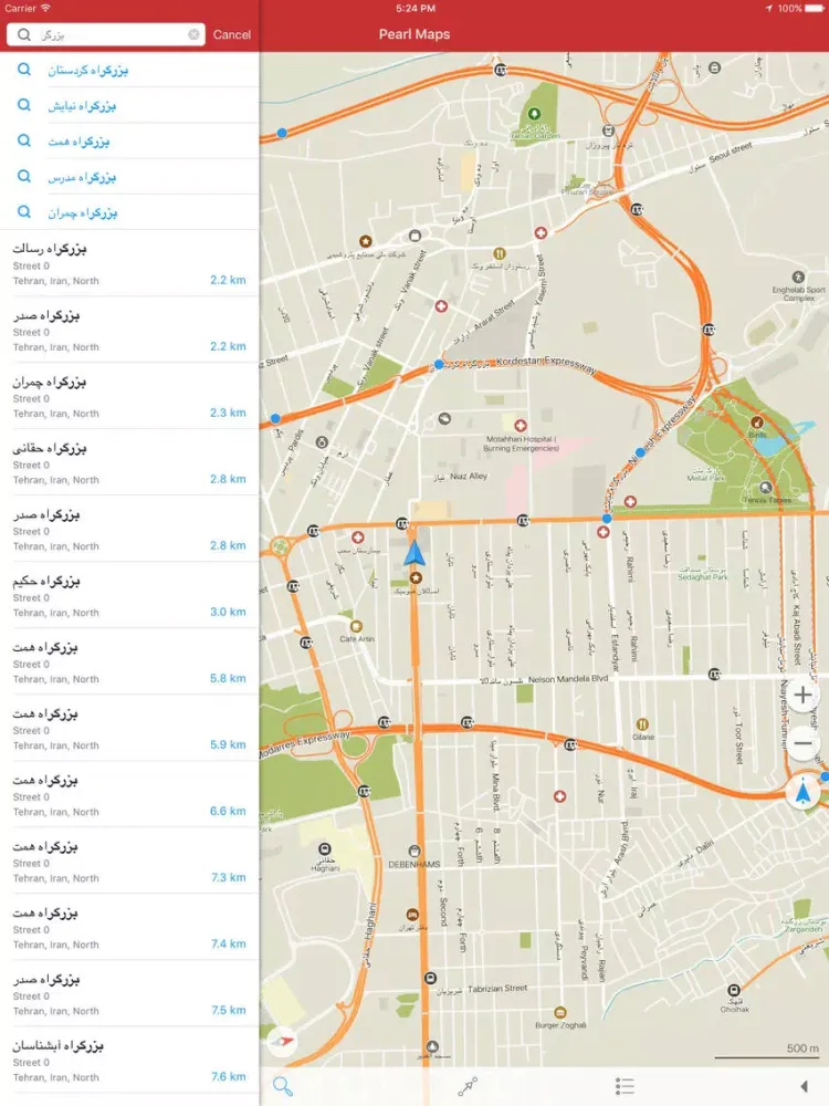 Pearl Maps - Iran: Offline Map with GPS Navigation iPad  Screenshots