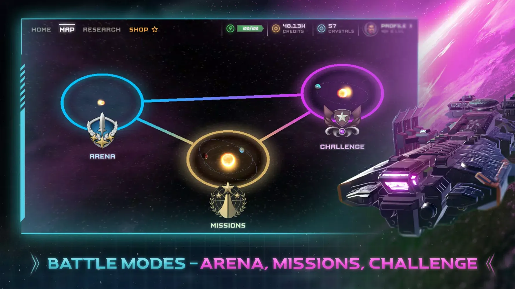 Скриншоты Galaxy Arena Space Battles
