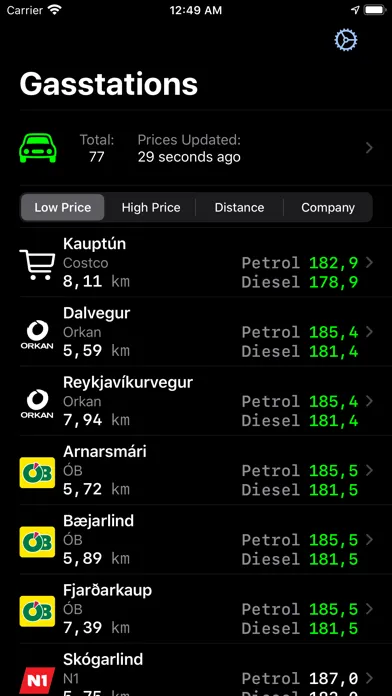 Zrzuty ekranu Bensin