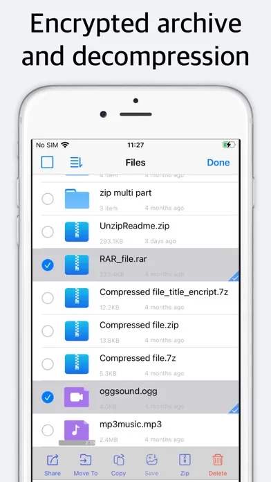 Capturas de pantalla de Unzip - zip file opener