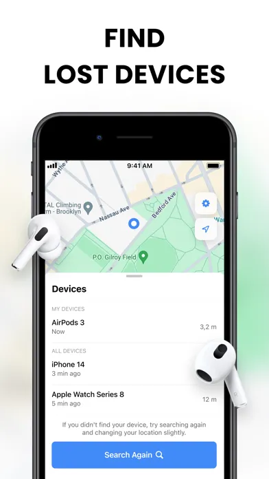 Скриншоты Air Tracker, Device BLE Finder
