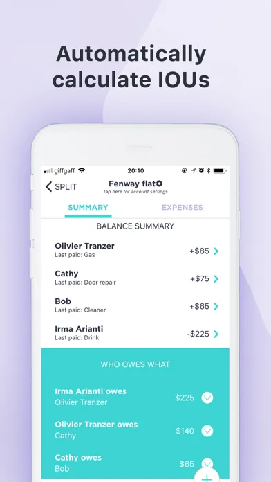 Ảnh chụp màn hình của Split : group expenses manager