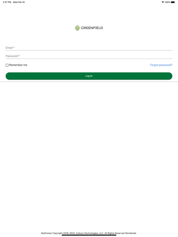 Tangkapan layar Greenfield Holdings, LLC iPad 