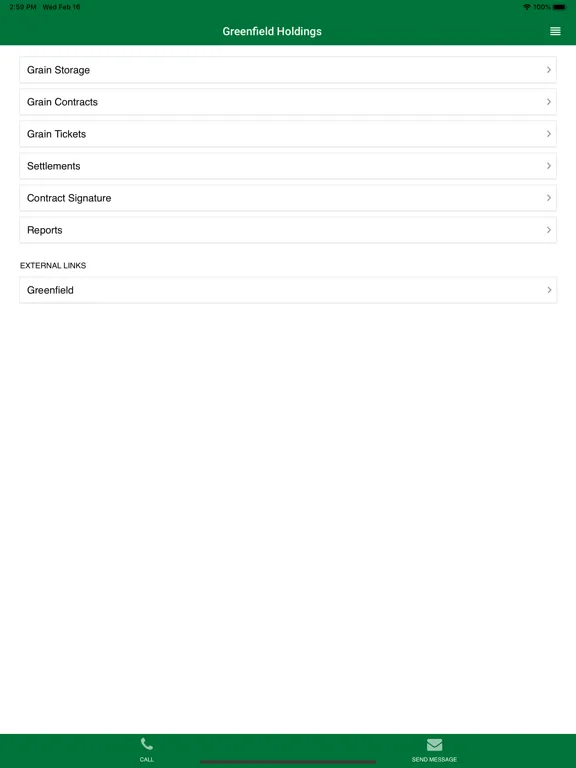 Tangkapan layar Greenfield Holdings, LLC iPad 