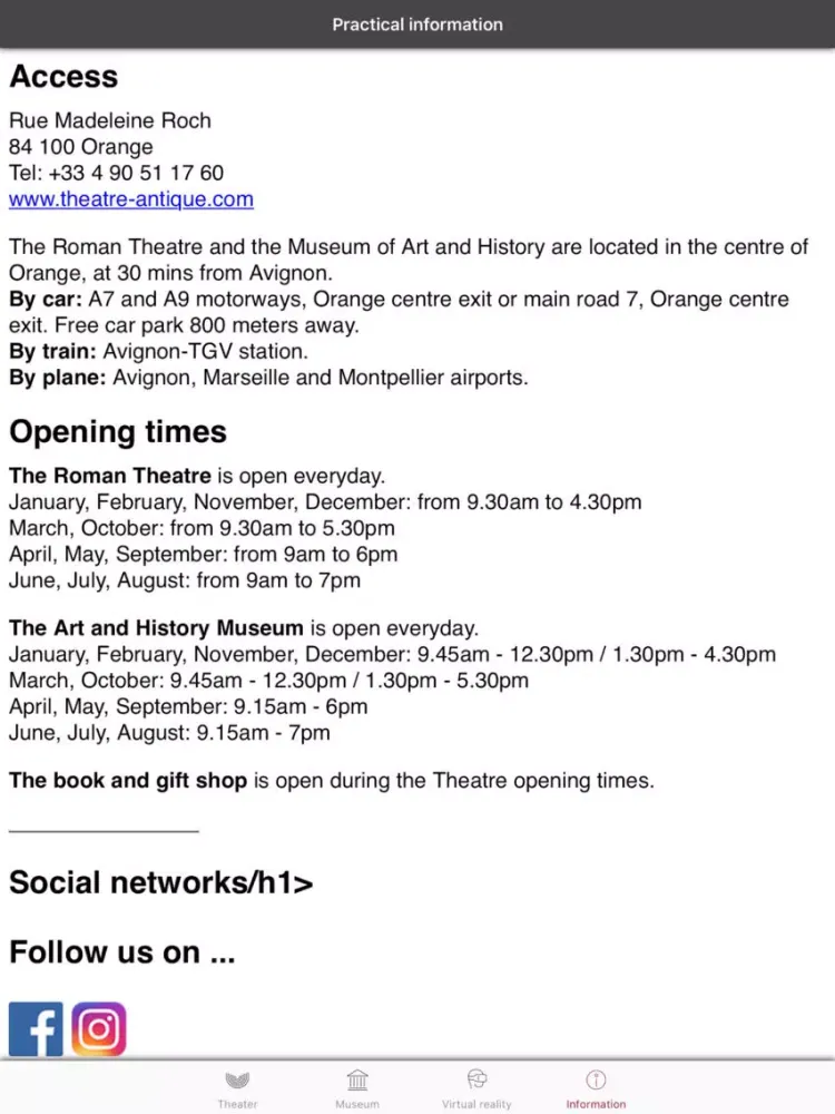 Théâtre et Musée d’Orange iPad  Screenshots