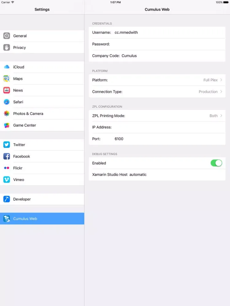 Screenshot di Cumulus Web iPad 