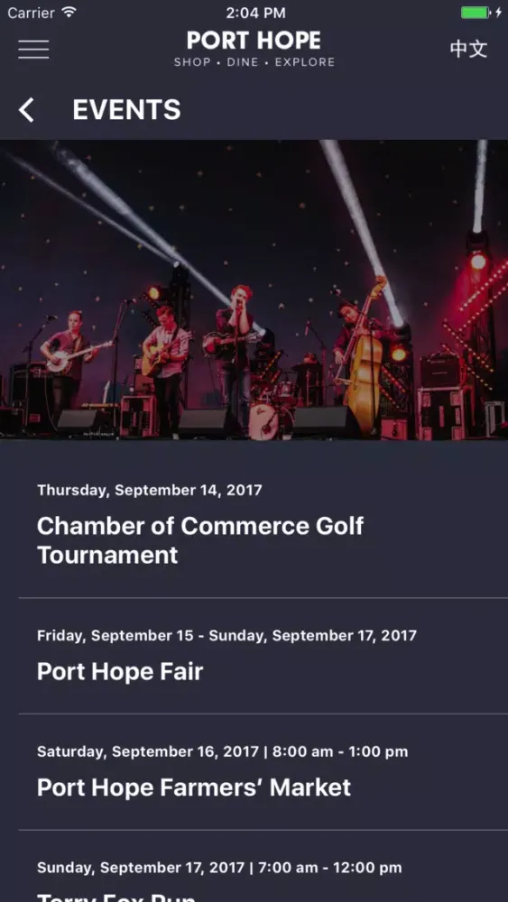 Capturas de tela do Port Hope