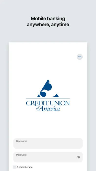 Capturas de pantalla de Credit Union of America Mobile