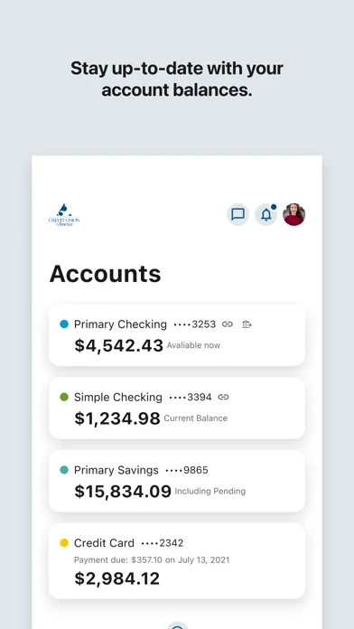 Capturas de pantalla de Credit Union of America Mobile