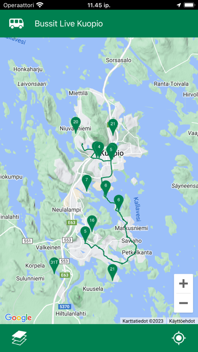 Tangkapan skrin Bussit Live Kuopio