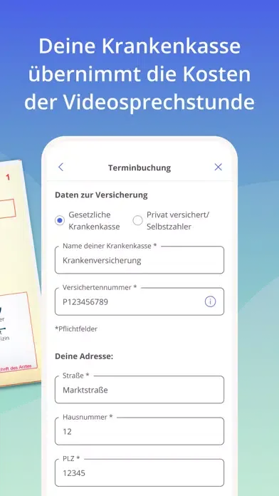 Tangkapan layar Online-Arzt von Curalie