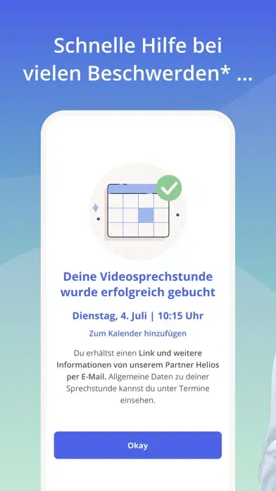 Tangkapan layar Online-Arzt von Curalie