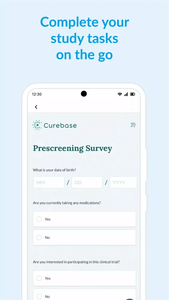ภาพหน้าจอของ Curebase