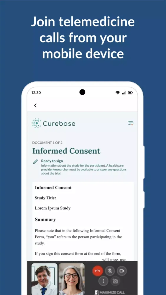 ภาพหน้าจอของ Curebase