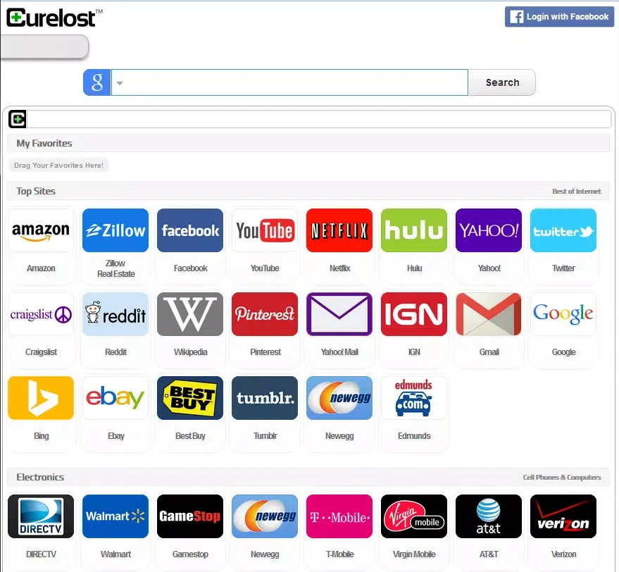 Curelost Iconic Search Engine Screenshots