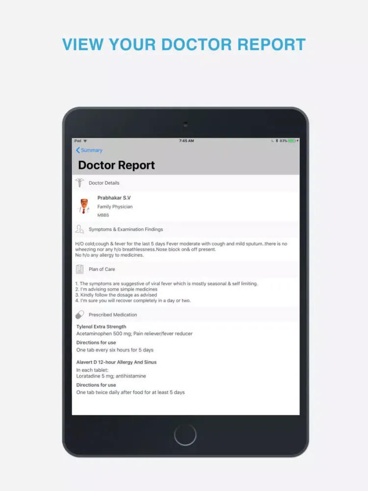Curie Doc iPad  Screenshots
