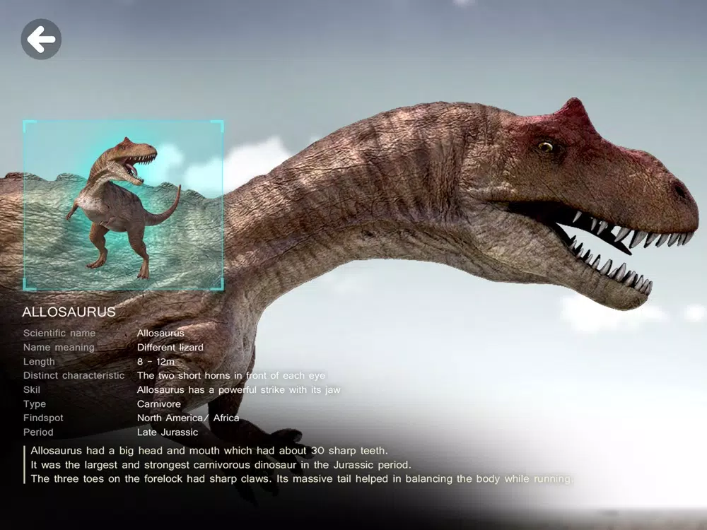 Ảnh chụp màn hình của SND Dinosaur AR iPad 