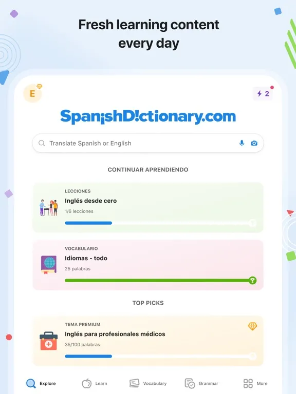 SpanishDictionary.com Learning iPad  Screenshots