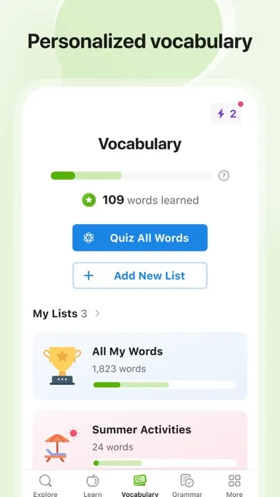 SpanishDictionary.com Learning Screenshots