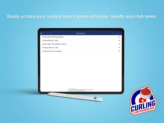 Curling Club Manager iPad  स्क्रीनशॉट