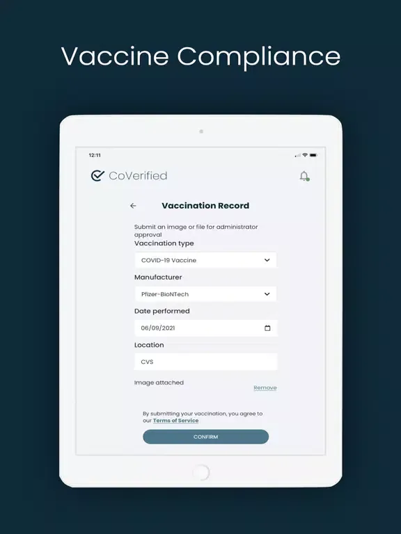 CoVerified App iPad  سکرین شاٹس