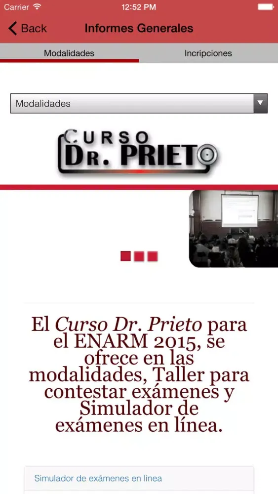 Curso Dr. Prieto Ekran Görüntüleri
