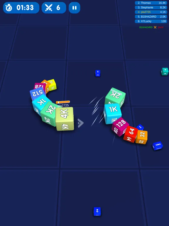 Captures d'écran de Cube Snake Merge Numbers iPad 