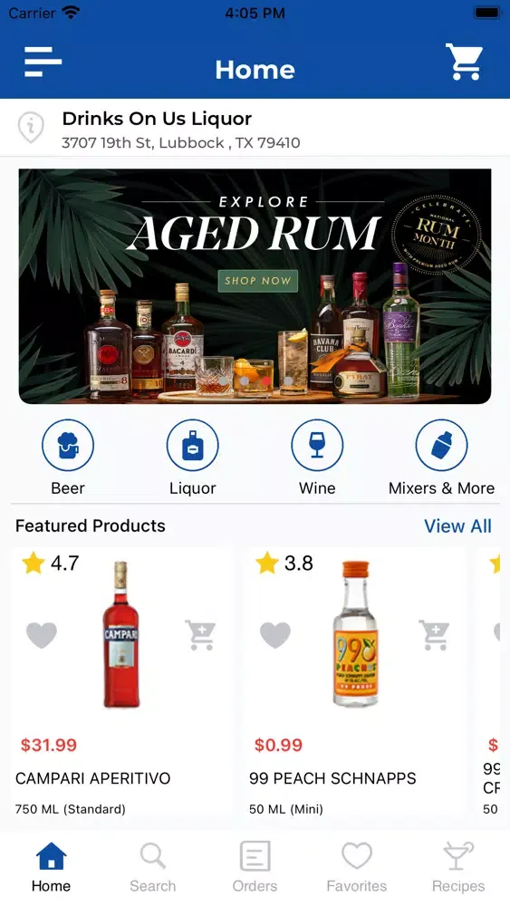 ภาพหน้าจอของ Drinks On Us Liquors