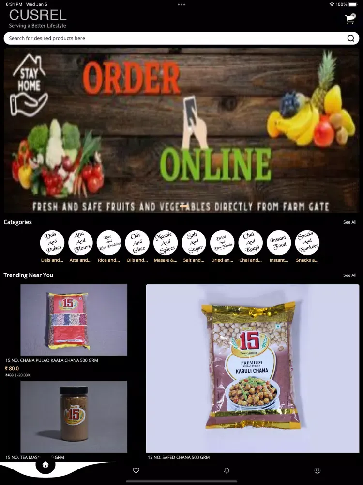 Ảnh chụp màn hình của Cusrel - Online Grocery Store iPad 