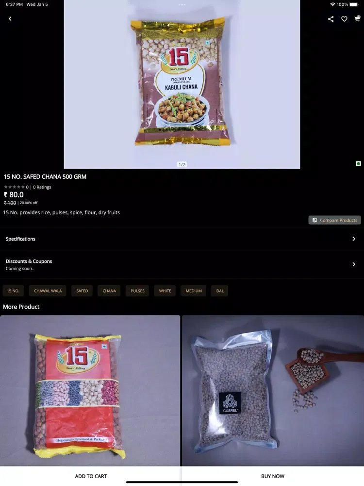 Ảnh chụp màn hình của Cusrel - Online Grocery Store iPad 