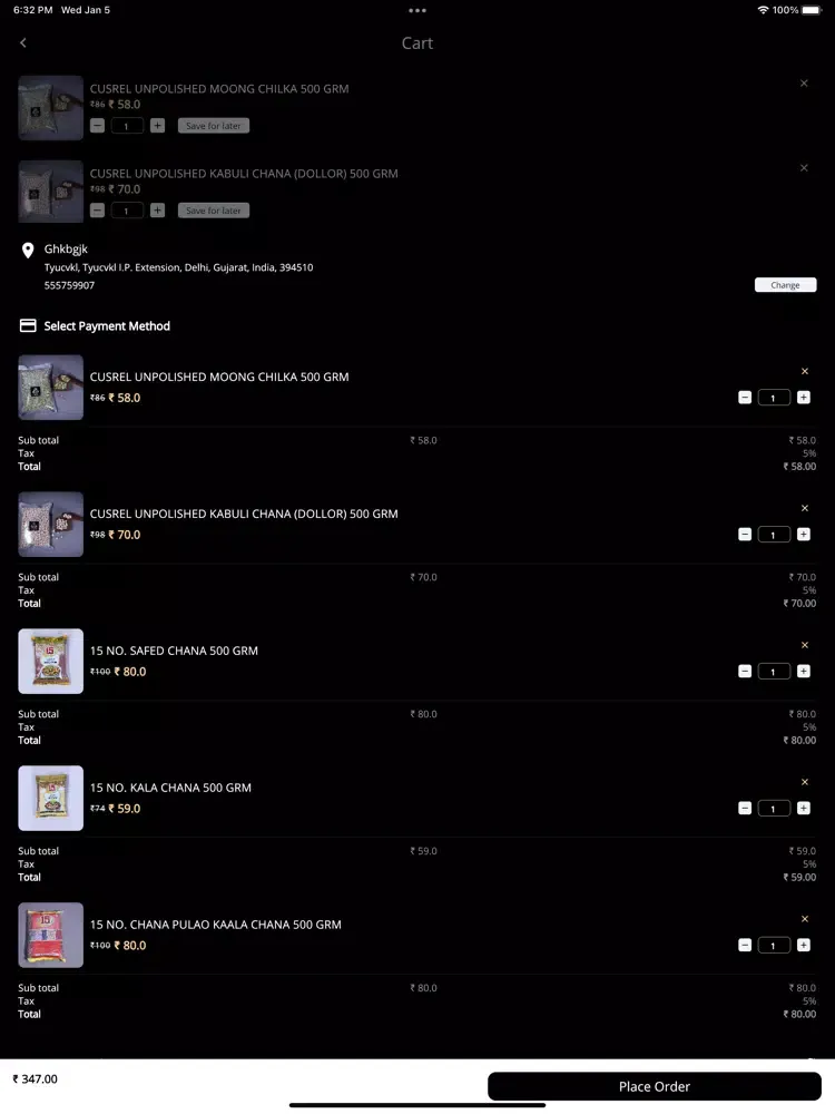 Ảnh chụp màn hình của Cusrel - Online Grocery Store iPad 